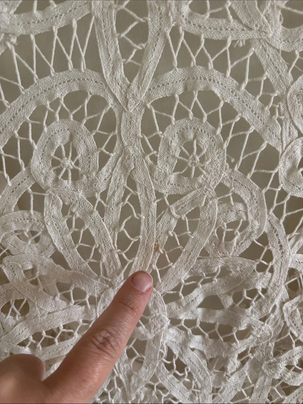 Free People Ivory Crochet Boho Lace top—100% cotton
